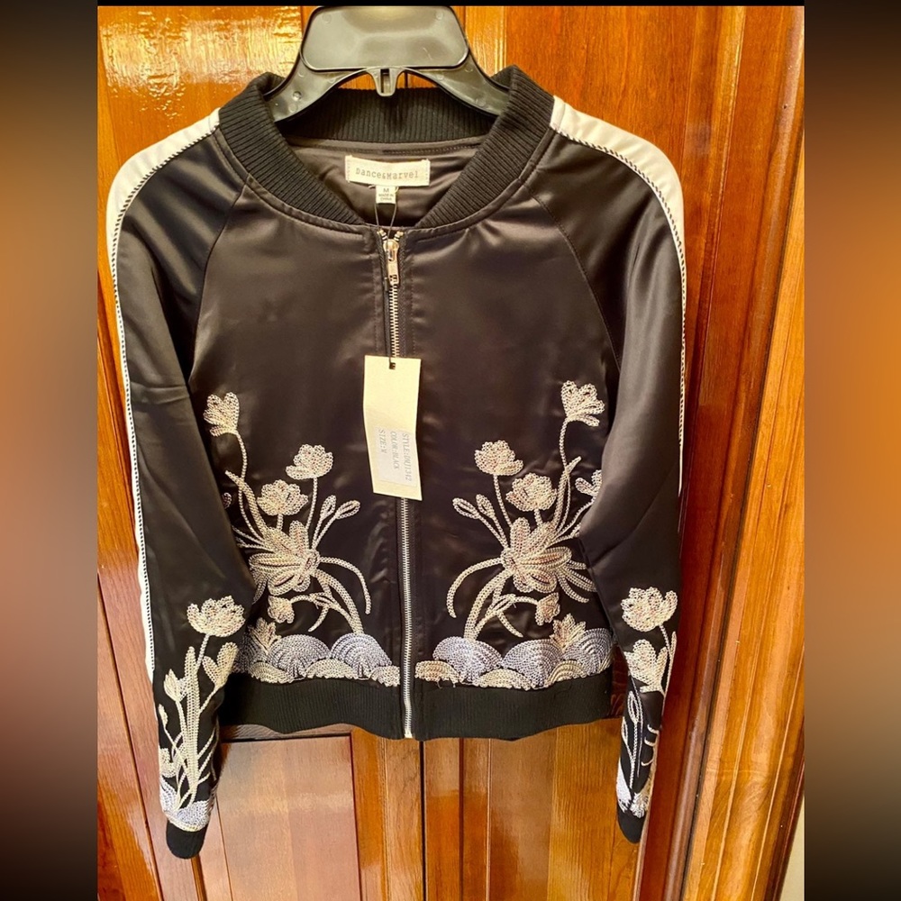NWT Embroidered Bomber Jacket